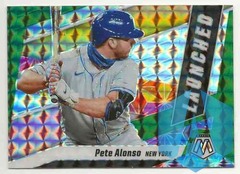 2021 Panini Mosaic Launched Green Prizm Pete Alonso #L1 New York Mets